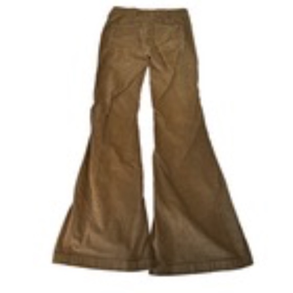 Free People Flare Bell Bottom Lightweight Brown Corduroy Pants Size 26 - Picture 2 of 3